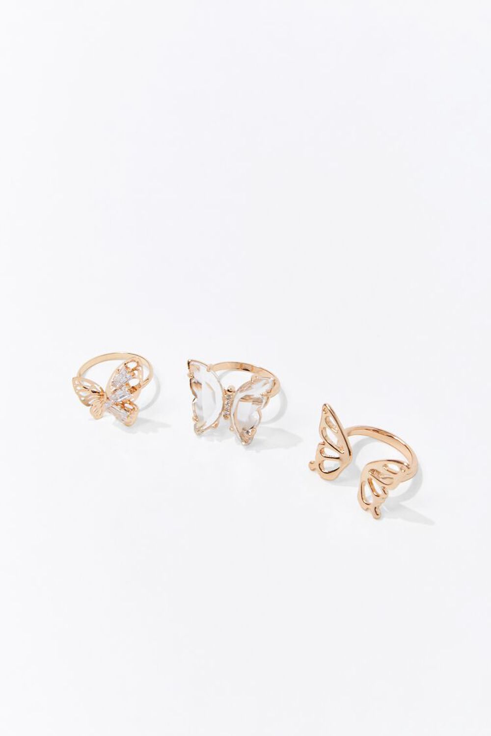 GOLD Butterfly Charm Ring Set, image 1