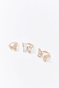 GOLD Butterfly Charm Ring Set, image 1