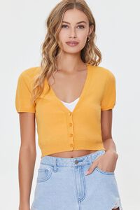 Buttoned Sweater-Knit Crop Top, image 5