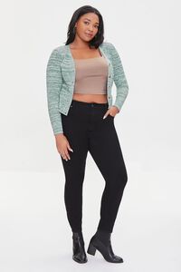 PATINA/CREAM Plus Size Marled Cardigan Sweater, image 4