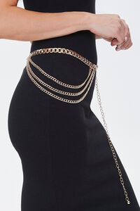 Forever 21 Women's Layered Wallet Chain Belt in Black/Gold, S/M | F21