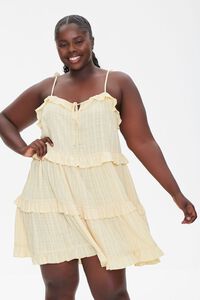 LIGHT YELLOW Plus Size Tiered Cami Dress, image 5