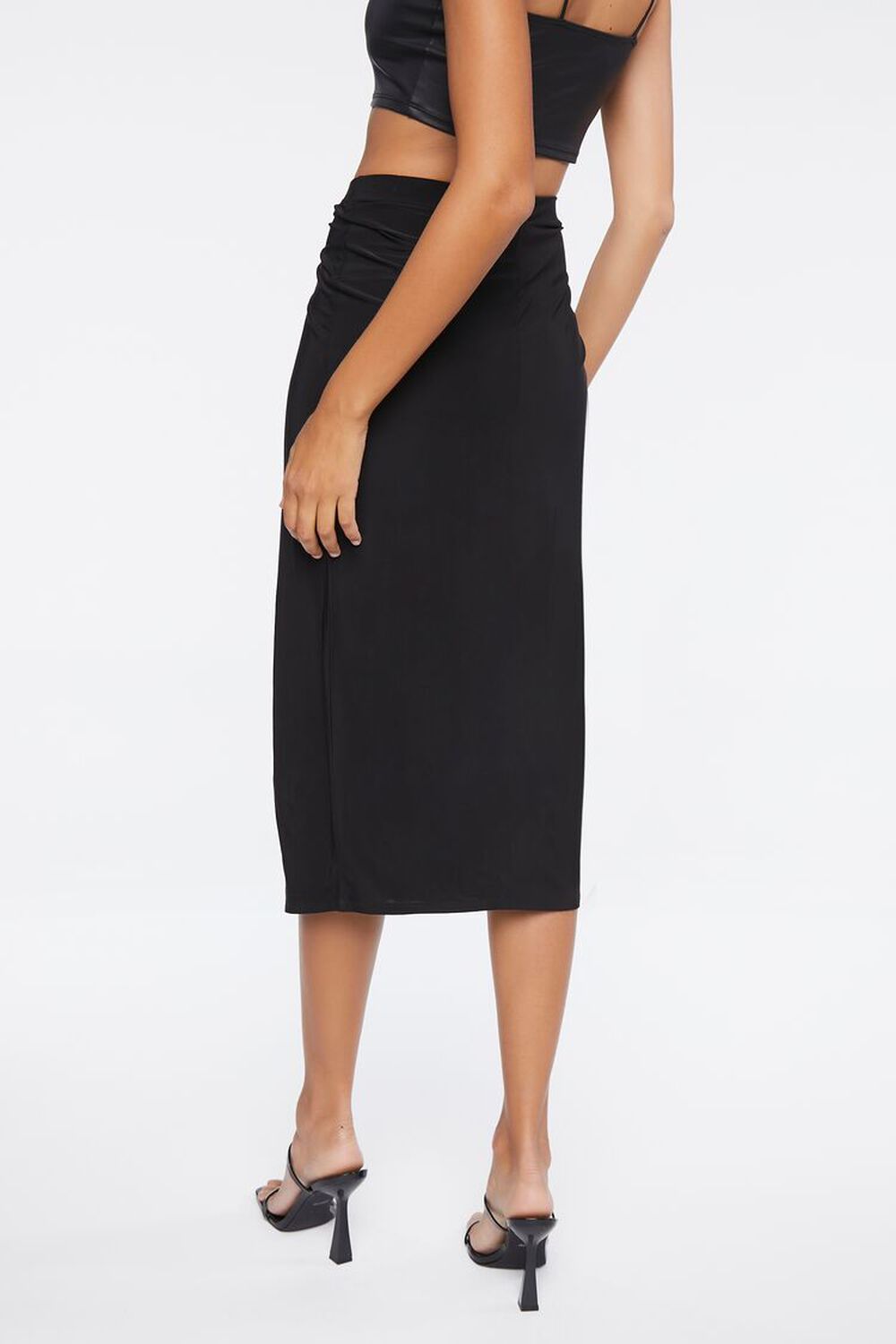 Knotted High-Rise Midi Skirt