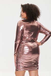 PINK Plus Size Ruched Metallic Dress, image 3