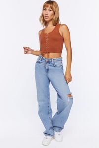 SIENNA Lace-Up Cropped Tank Top, image 4