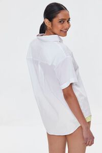 WHITE Oversized Button-Front Shirt, image 3
