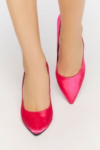 HOT PINK Satin Pointed Toe Pumps, image 4