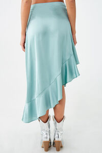 JADE Satin Ruffled High-Low Skirt, image 4