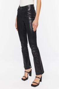 BLACK Faux Leather High-Rise Pants, image 3
