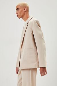 TAUPE Notched Double-Breasted Blazer, image 3