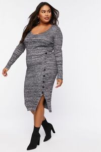 GREY/MULTI Plus Size Marled Midi Sweater Dress, image 1
