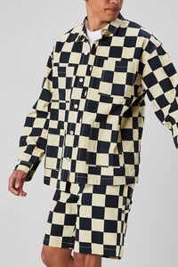 BLACK/KHAKI Checkered Button-Front Jacket, image 5