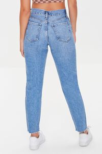 MEDIUM DENIM Premium Distressed Mom Jeans, image 4