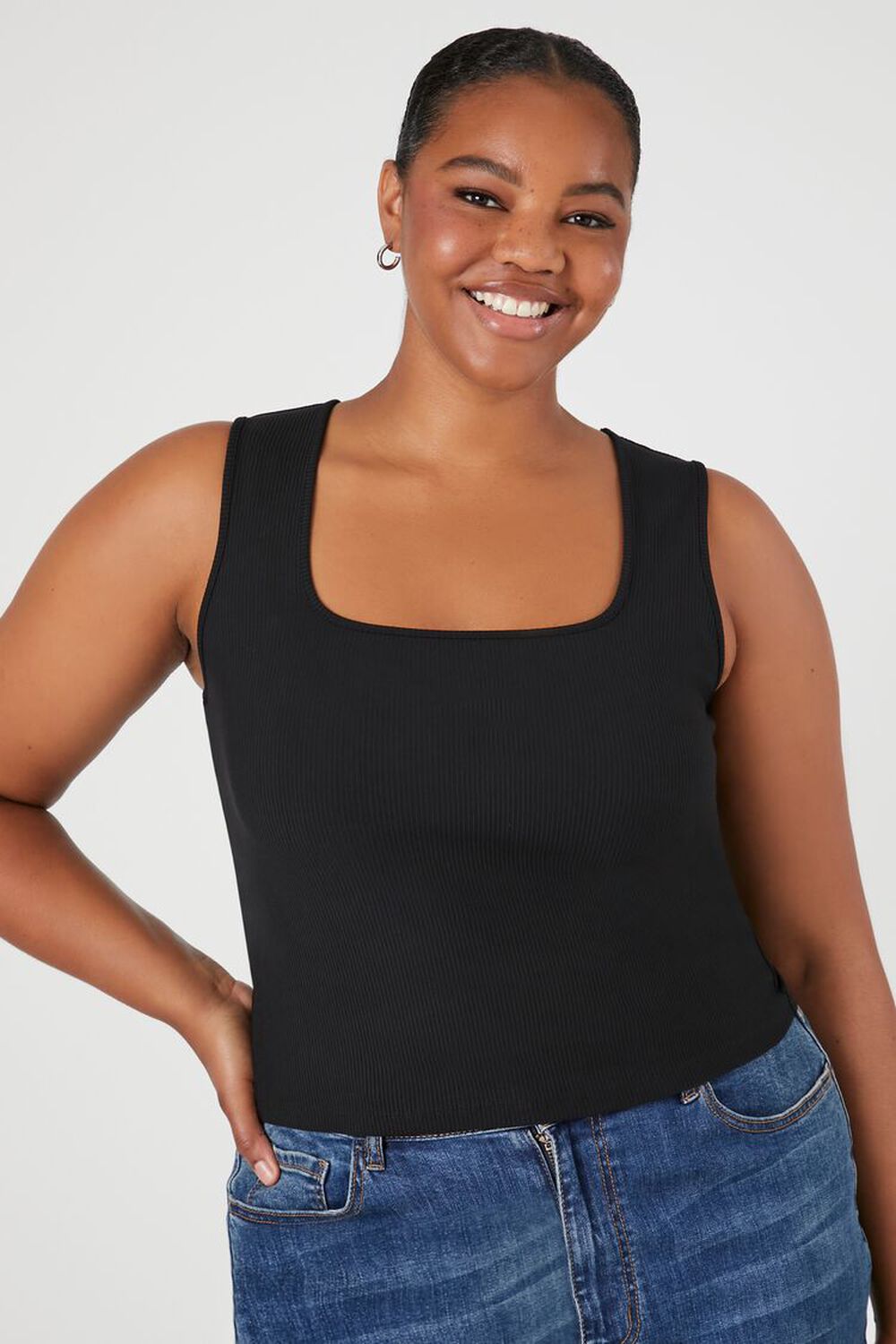 Plus Size Ribbed Knit Tank Top
