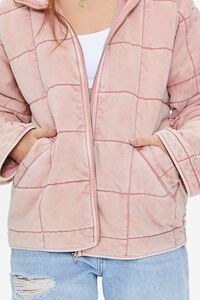 DUSTY PINK Quilted Zip-Up Jacket, image 5
