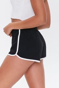 BLACK/WHITE French Terry Ringer Shorts, image 4
