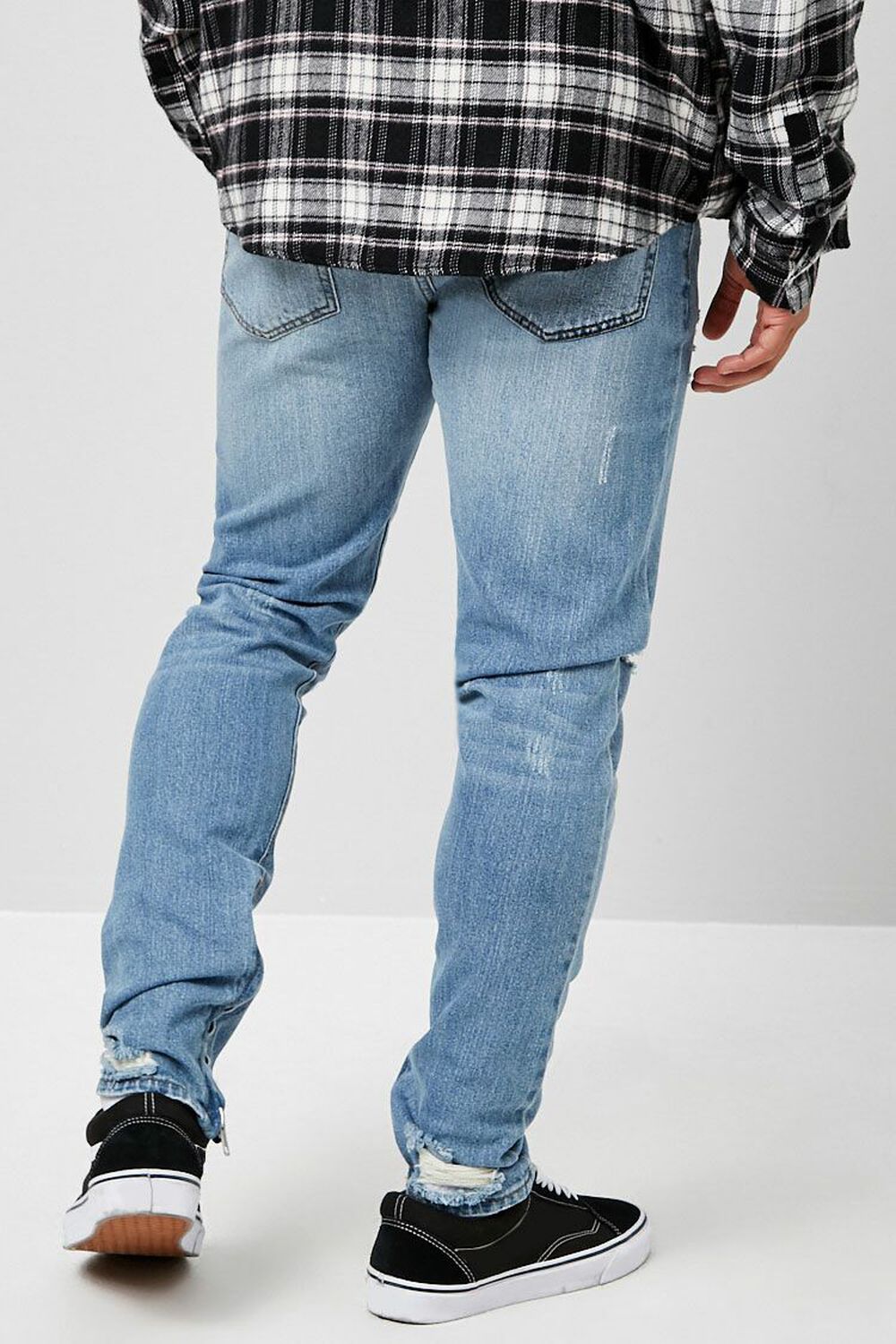 Distressed Ankle-Zip Skinny Jeans, image 3