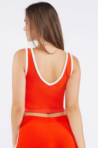 RED/WHITE Seamless Cropped Ringer Tank Top, image 3