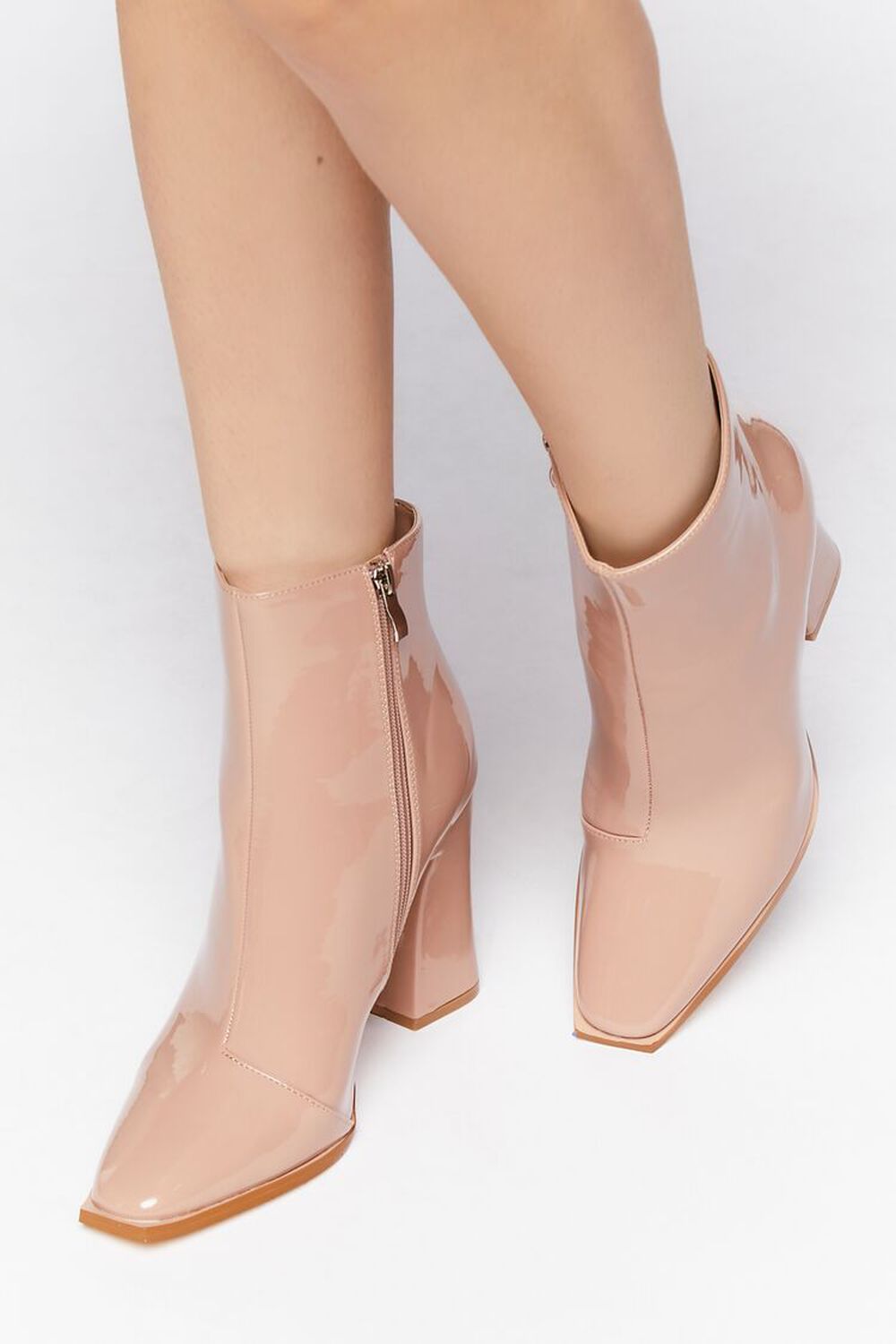 NUDE Faux Patent Leather Booties, image 1