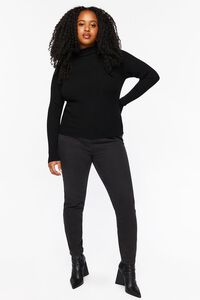 BLACK Plus Size Sweater-Knit Turtleneck Top, image 4