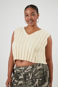 Plus Size Cropped Sweater Vest, image 6