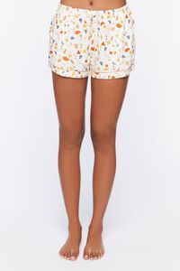 WHITE/MULTI Mushroom & Butterfly Pajama Shirt & Shorts Set, image 6