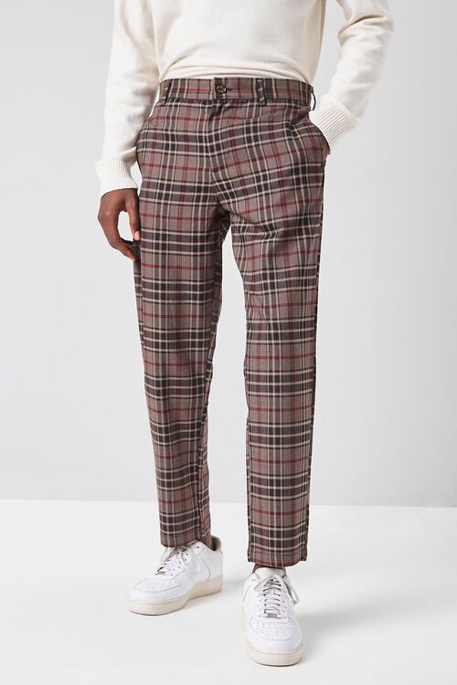 GREY/MULTI Plaid Slim-Fit Pants, image 2