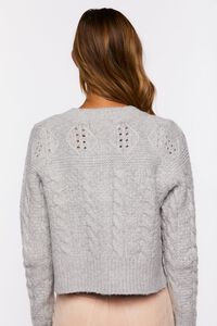 HEATHER GREY Faux Pearl-Button Cardigan Sweater, image 3