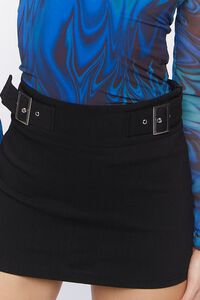 BLACK Buckle-Strap Mini Skirt, image 6
