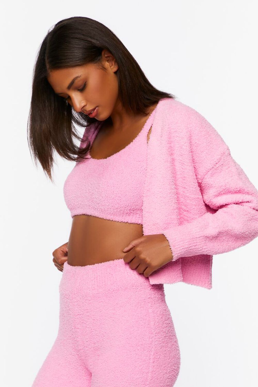 PINK ICING Fuzzy Knit Cardigan Sweater, image 2