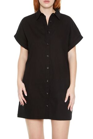 Mini Short-Sleeve Shirt Dress