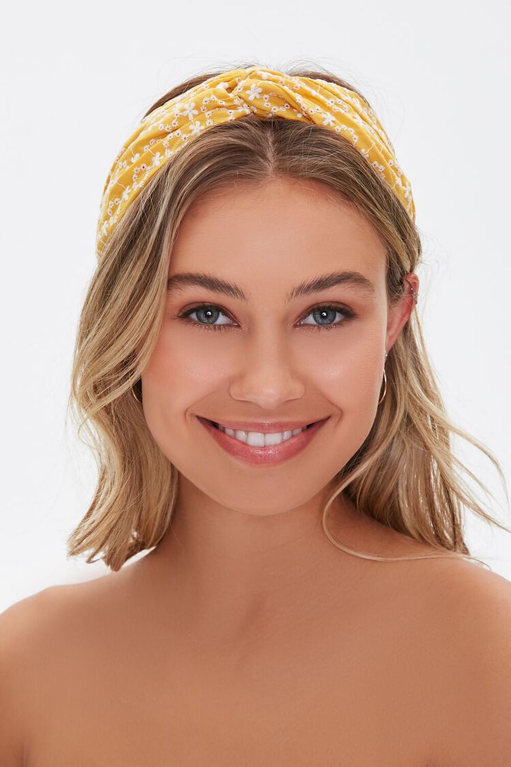 MUSTARD Embroidered Floral Headwrap, image 1