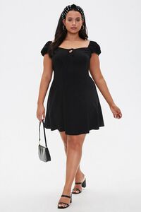 Plus Size Puff-Sleeve Mini Dress, image 4