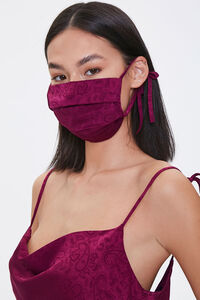 WINE Satin Slip Dress & Face Mask Set, image 4