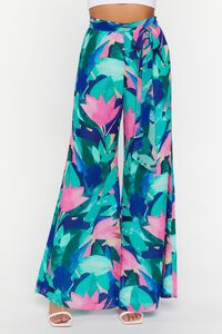 BLUE/MULTI Abstract Floral Wide-Leg Pants, image 2