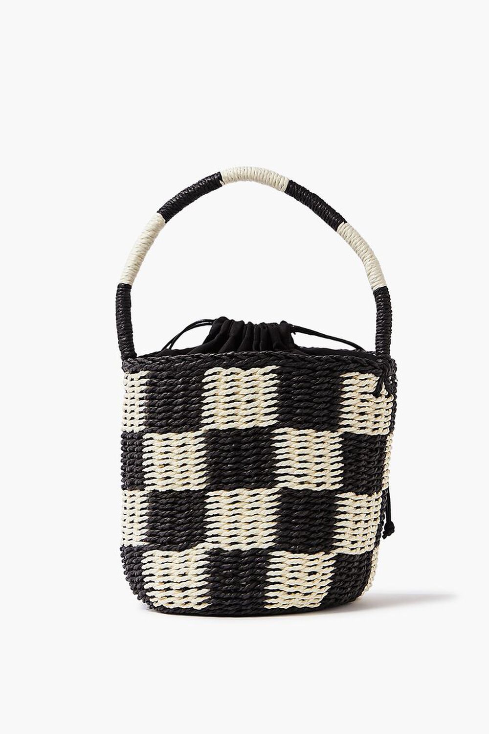 Checkered Straw Tote Bag, image 2