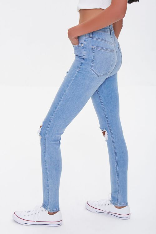 LIGHT DENIM Premium Distressed Skinny Jeans, image 3