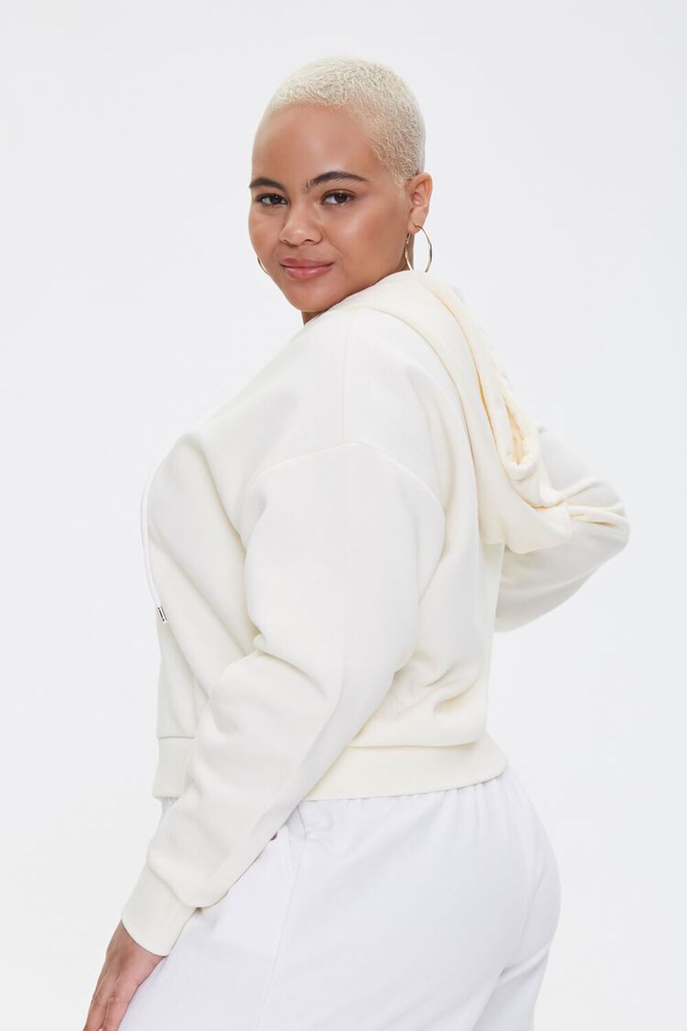 CREAM Plus Size French Terry Zip-Up Hoodie, image 2