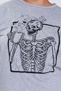 HEATHER GREY Plus Size Skeleton Graphic Sweatshirt, image 5