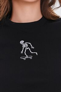 BLACK/WHITE Skateboarding Skeleton Graphic Tee, image 5