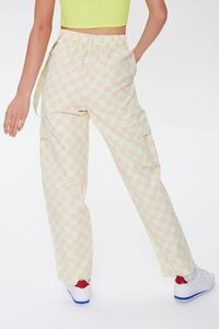 LIME/PEACH  Checkered Cargo Pants, image 4