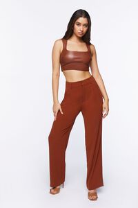 CHOCOLATE Mid-Rise Straight-Leg Trousers, image 1