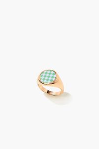 GOLD/GREEN Checkered Cocktail Ring, image 1