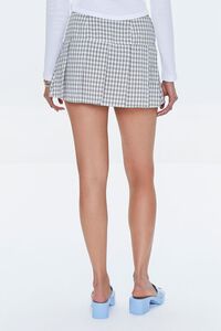 CREAM/BLACK Pleated Plaid Mini Skirt, image 4