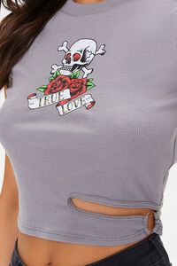 GREY/MULTI True Love Cropped Graphic Tee, image 5