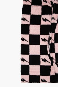 PINK/BLACK Checkered Plush Blanket, image 6