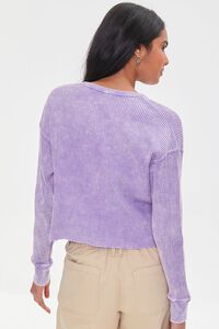 VIOLET Ribbed Frayed Thermal Tee, image 3