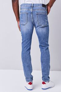 MEDIUM DENIM Distressed Slim-Fit Jeans, image 4