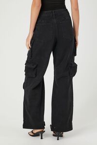 BLACK High-Rise Cargo Jeans, image 4