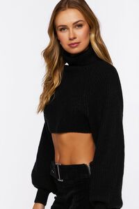 BLACK Cropped Turtleneck Sweater, image 2